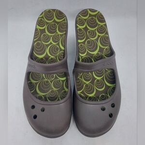 Crocs Frances Mary Jane Womens Size 9 Brown Casual Slip On Wedge Clogs Sandals
